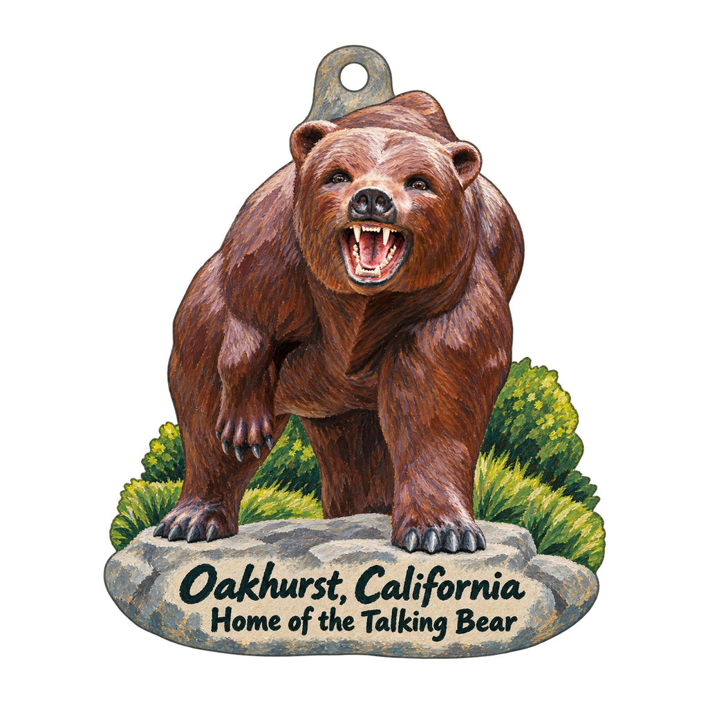Alpenglow Gear Co. Town Icon custom wood ornament OC949 on white