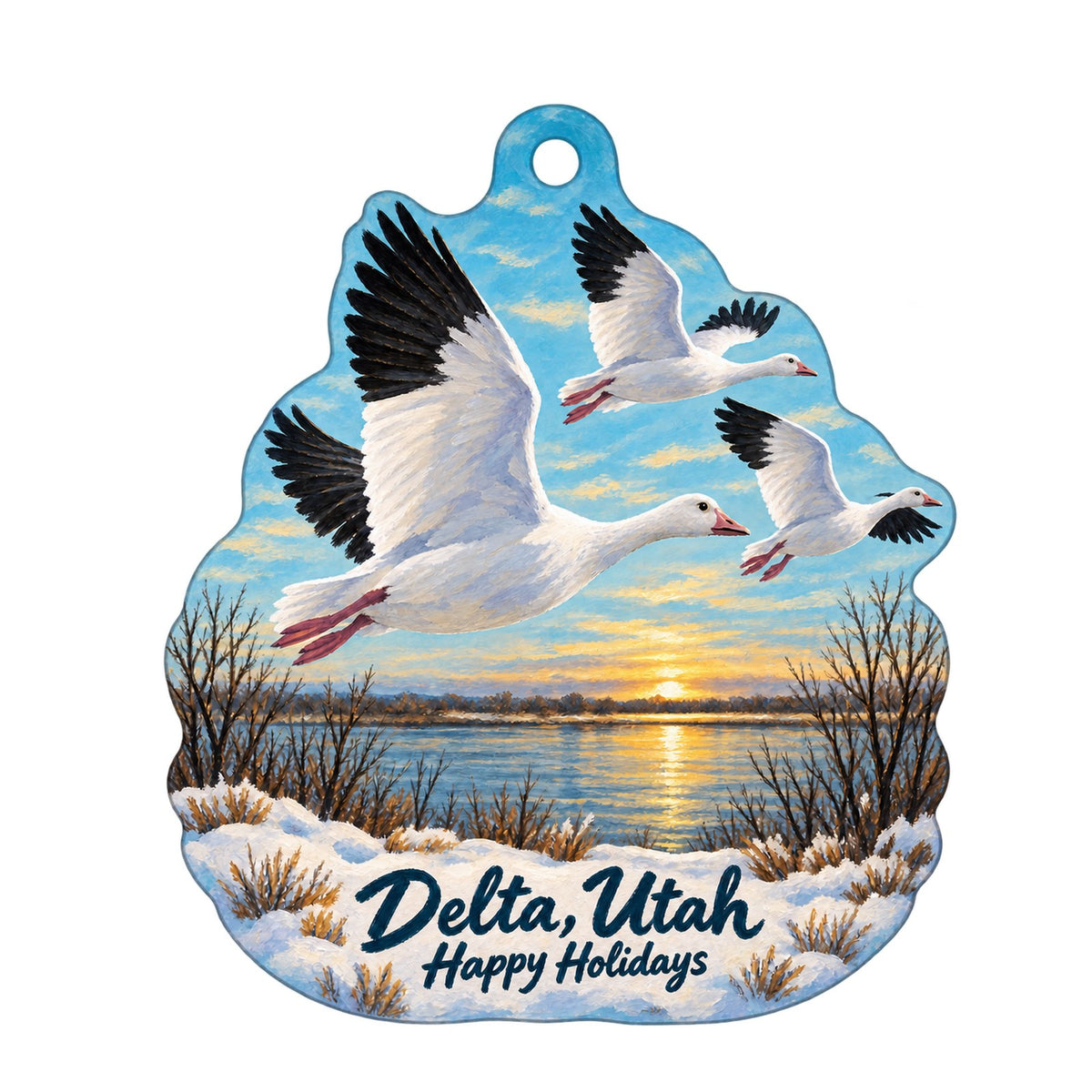 Quality Market Christmas custom wood ornament OC954 on white