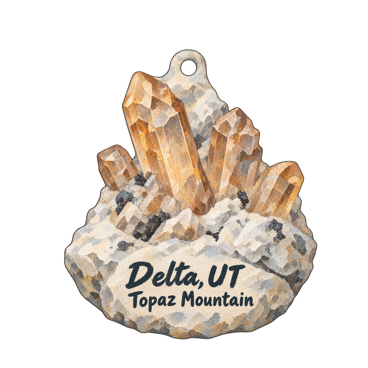 Quality Market Town Icon custom wood ornament OC955 on white