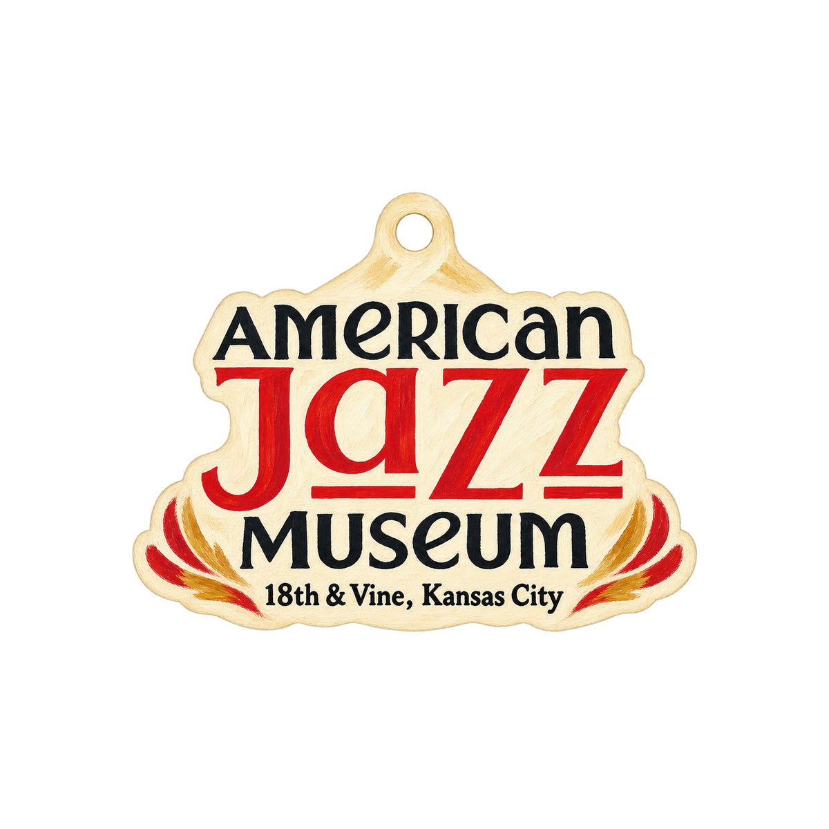 American Jazz Museum Logo custom wood ornament OC959 on white
