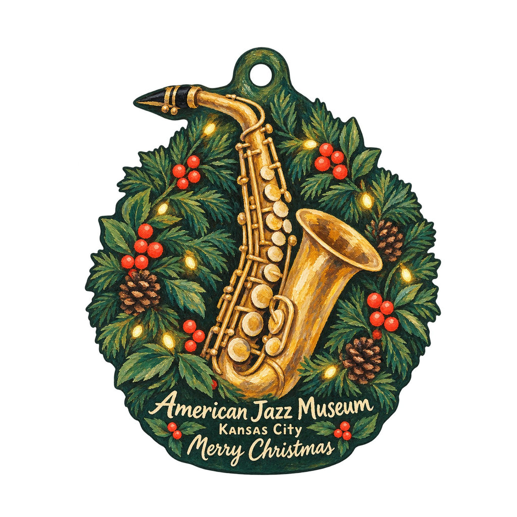 American Jazz Museum Christmas custom wood ornament OC960 on white