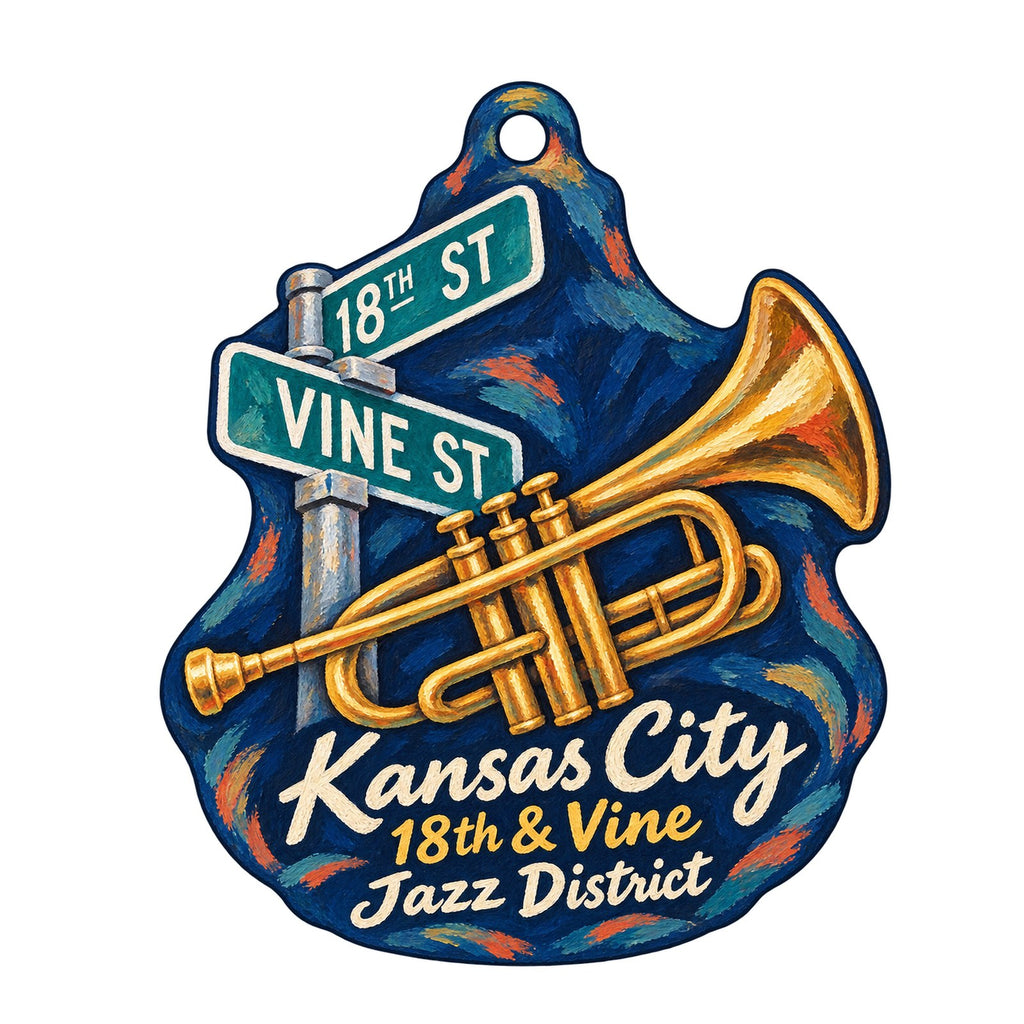 American Jazz Museum Town Icon custom wood ornament OC961 on white