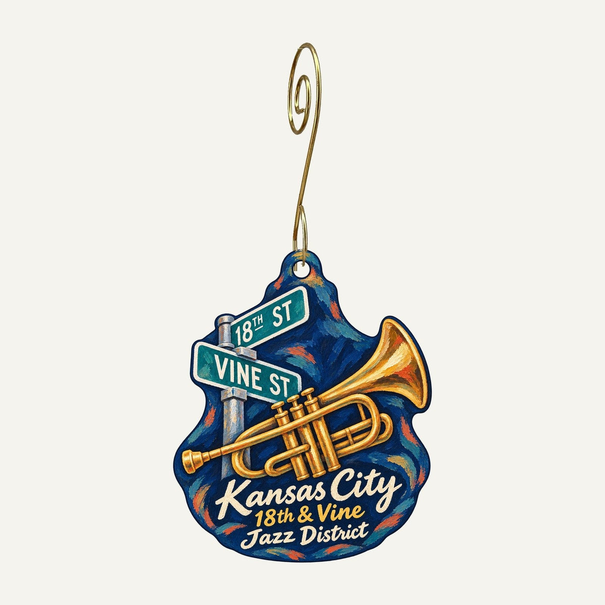 American Jazz Museum Town Icon custom wood ornament OC961 hanging on hook