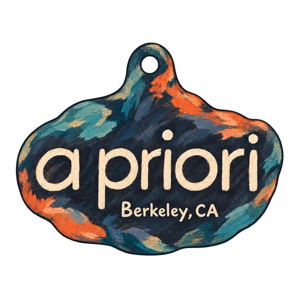 A Priori Logo custom wood ornament OC962 on white