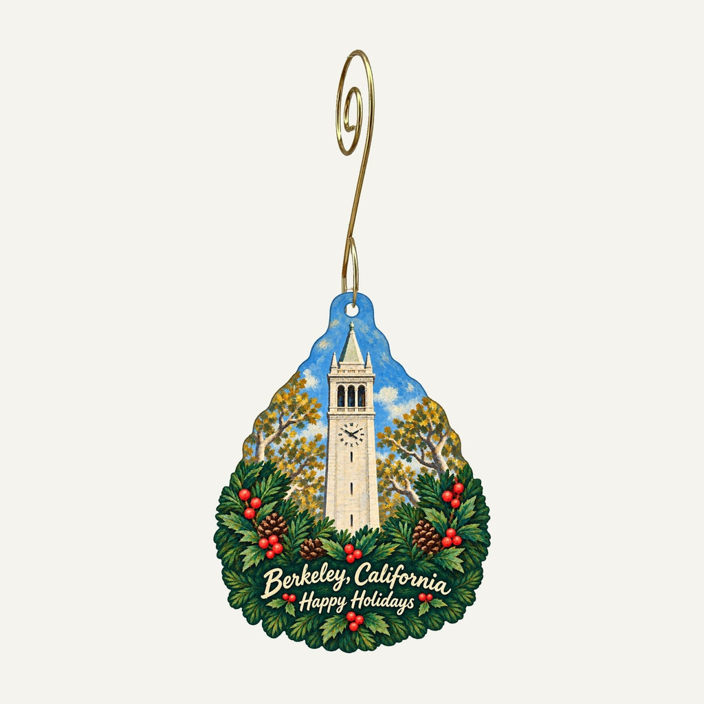 A Priori Christmas custom wood ornament OC963 hanging on hook