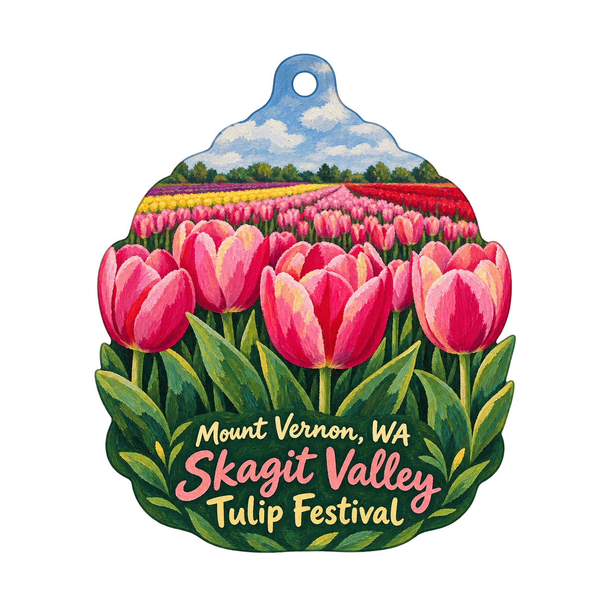 Skagit Valley Food Co-op Town Icon custom wood ornament OC967 on white