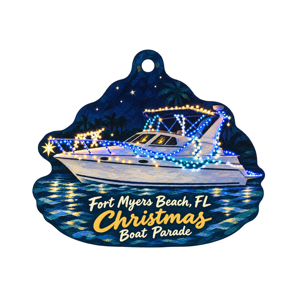 Beach Stuff Inc Christmas custom wood ornament OC969 on white