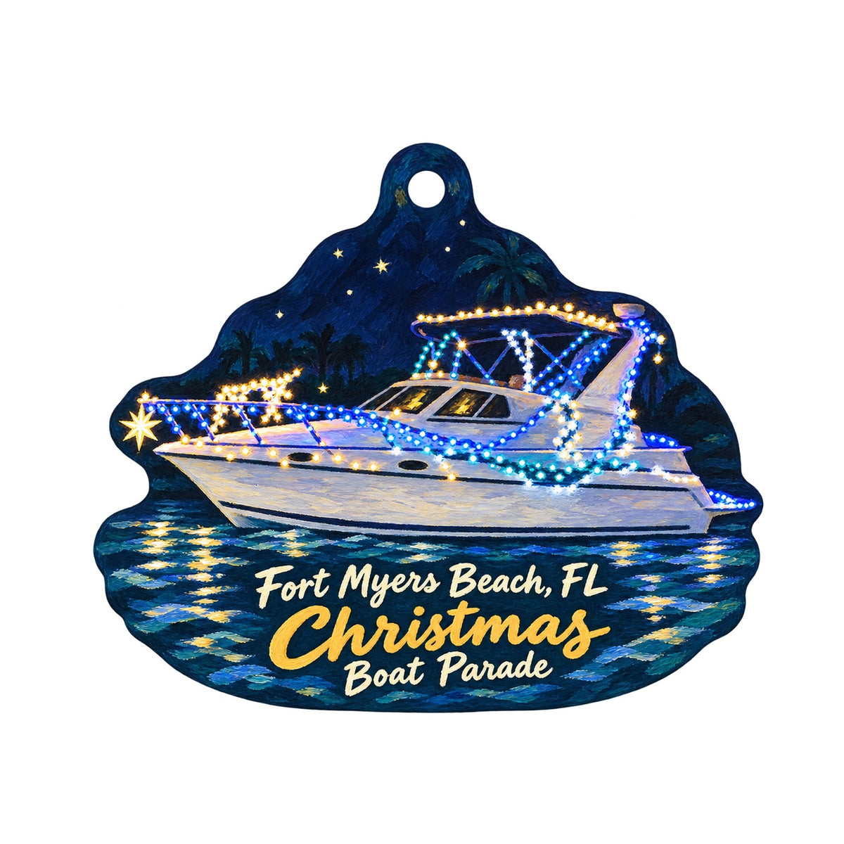 Beach Stuff Inc Christmas custom wood ornament OC969 on white