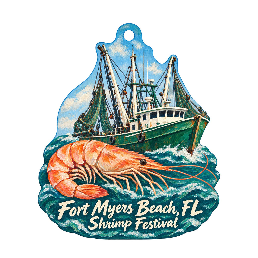 Beach Stuff Inc Town Icon custom wood ornament OC970 on white