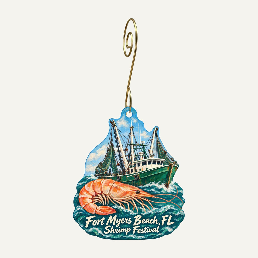 Beach Stuff Inc Town Icon custom wood ornament OC970 hanging on hook