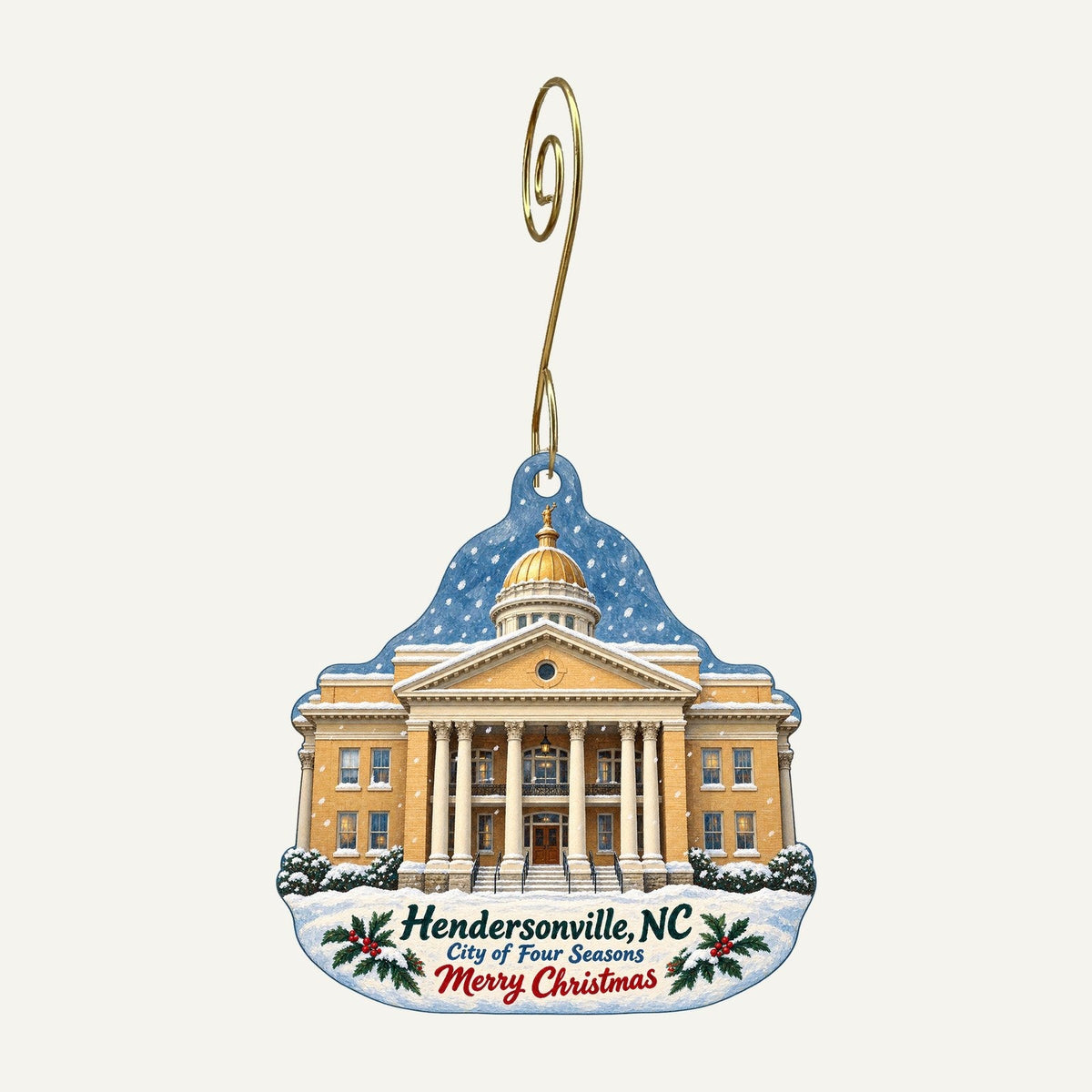 Carolina Gems / Greenville Gemstone Mine Christmas custom wood ornament OC975 hanging on hook