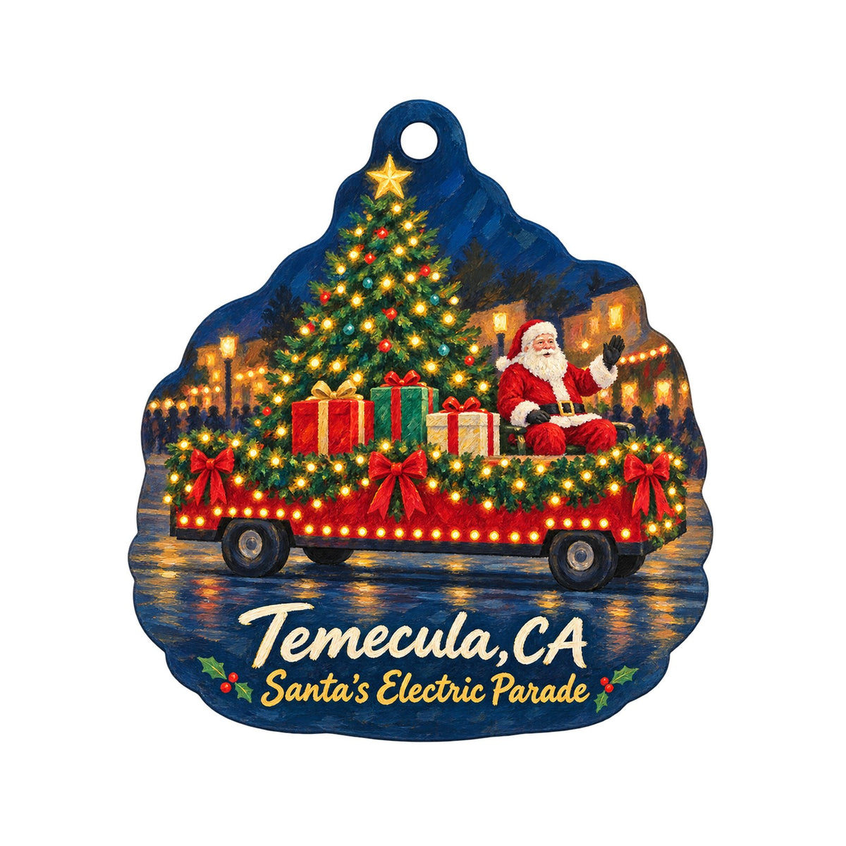 The Gardener's Cottage Christmas custom wood ornament OC981 on white