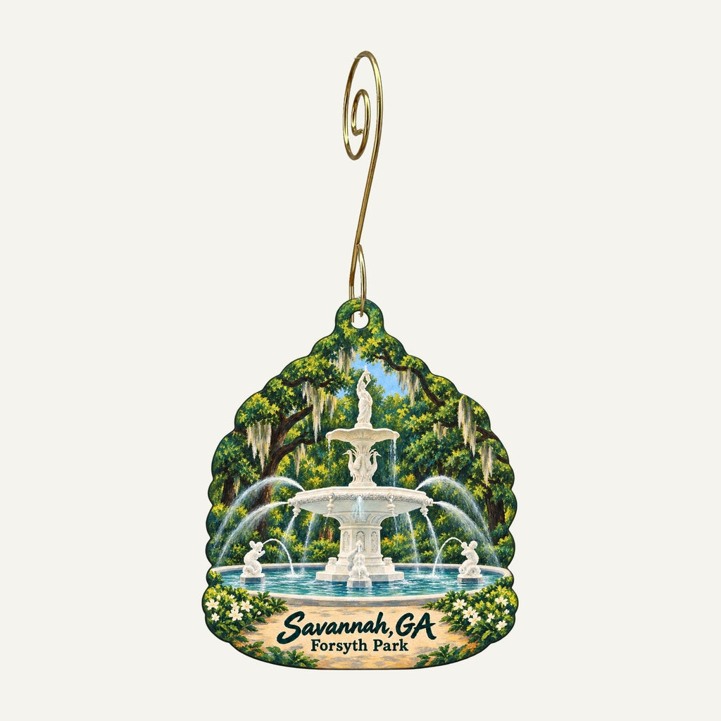 The Cinnamon Bear Country Store Town Icon custom wood ornament OC988 hanging on hook