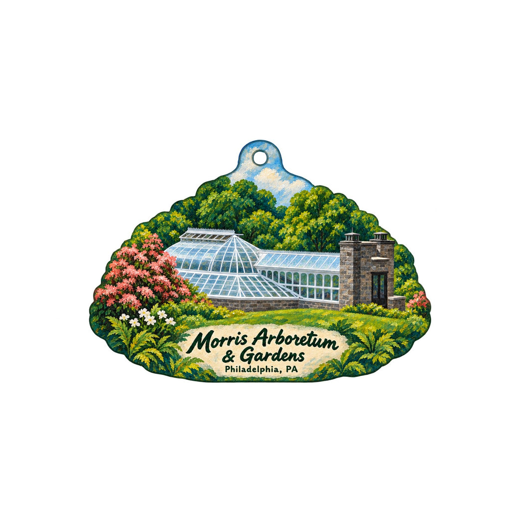 Morris Arboretum & Gardens Logo custom wood ornament OC989 on white