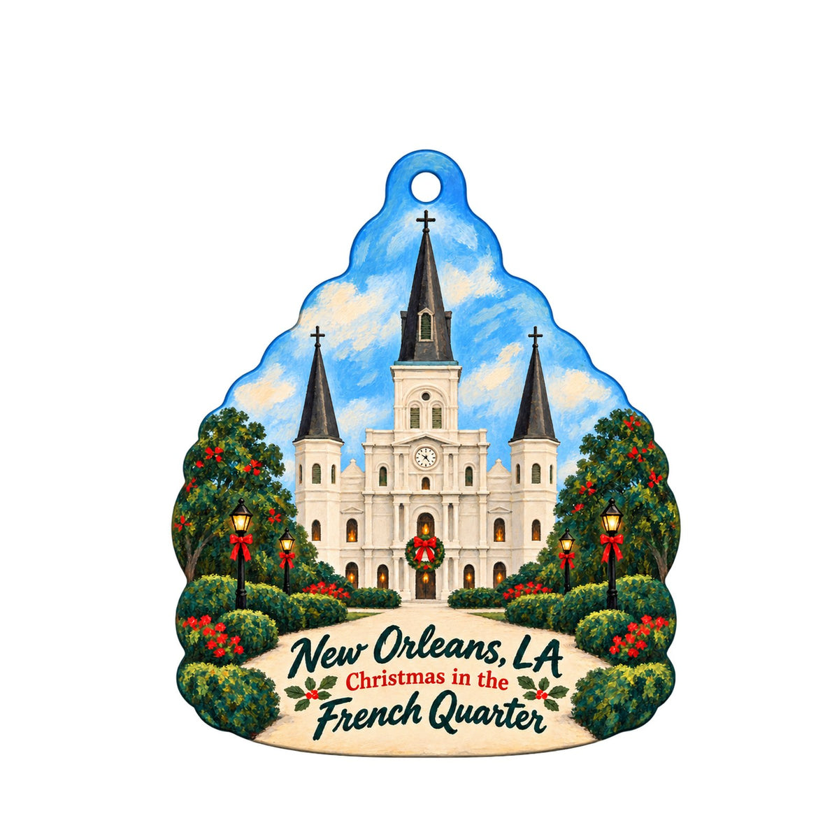 Creole Delicacies Christmas custom wood ornament OC993 on white