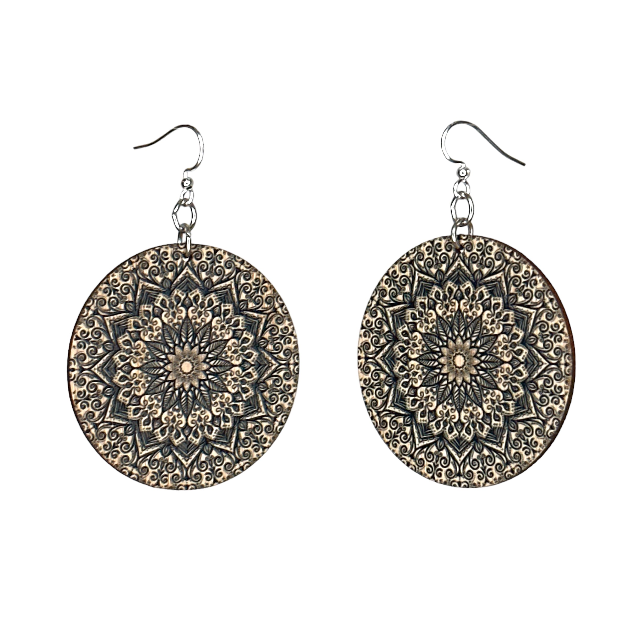 Mandala Bamboo Earrings #950