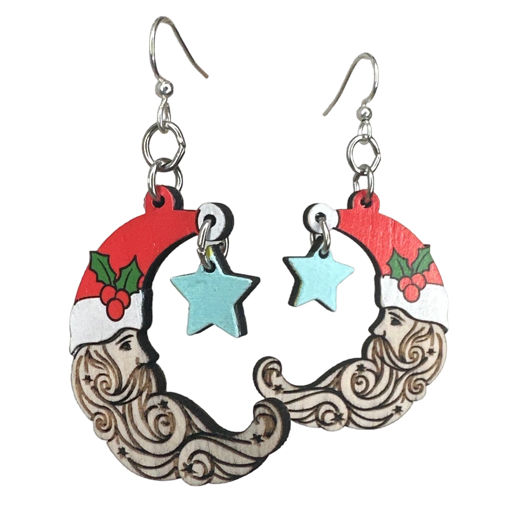 Santa Moon Earrings #1786