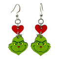 Green Gurmudgeon heart Earrings #1883