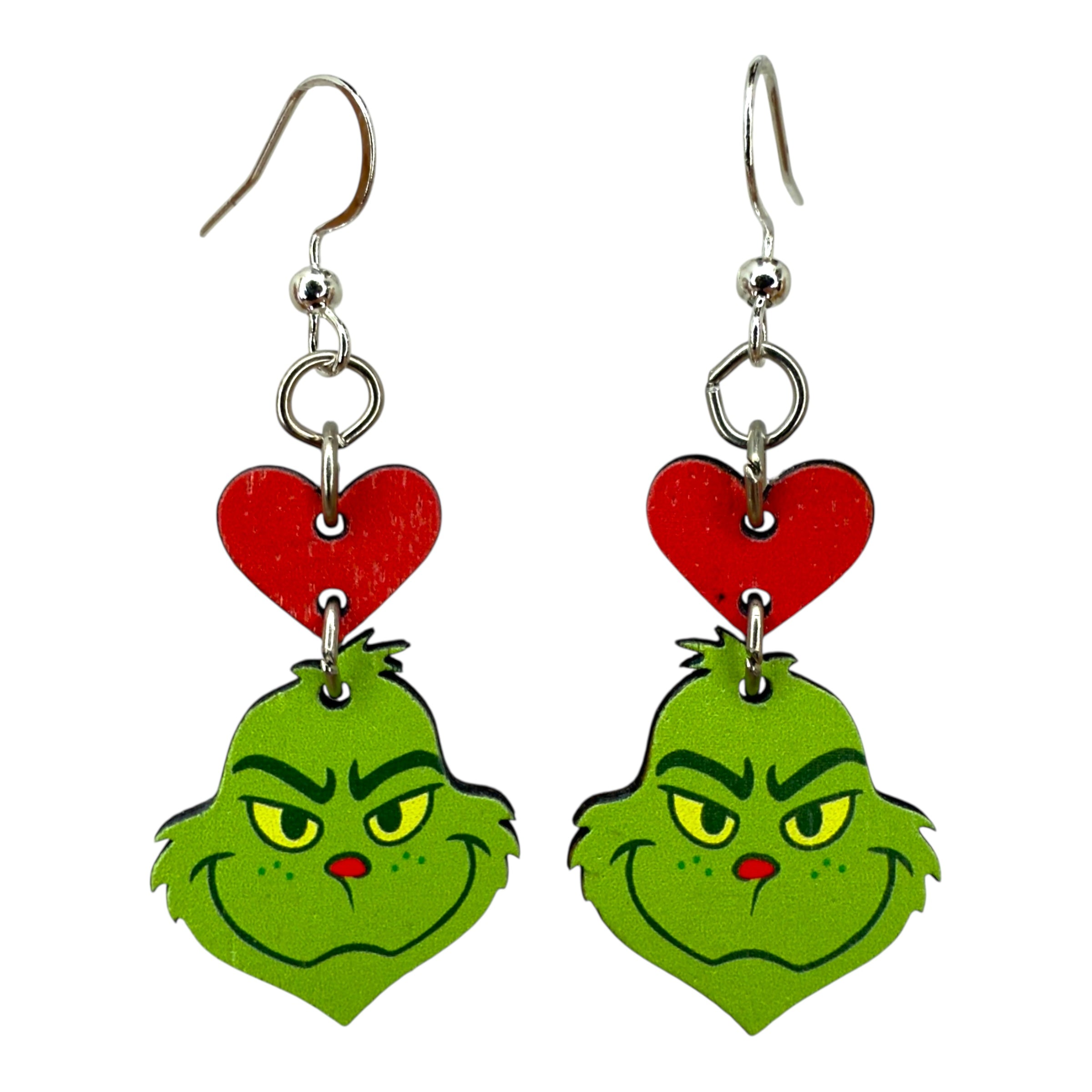 Green Gurmudgeon heart Earrings #1883