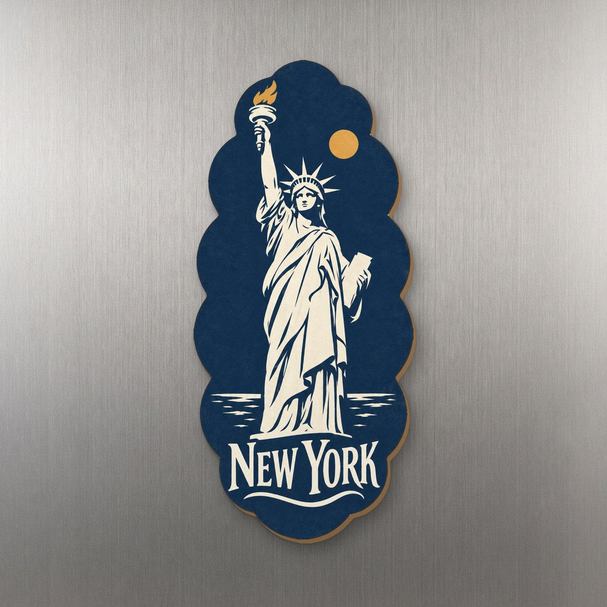 She's Choosing New York Magnet | Negative-Space Silhouette | S100-M