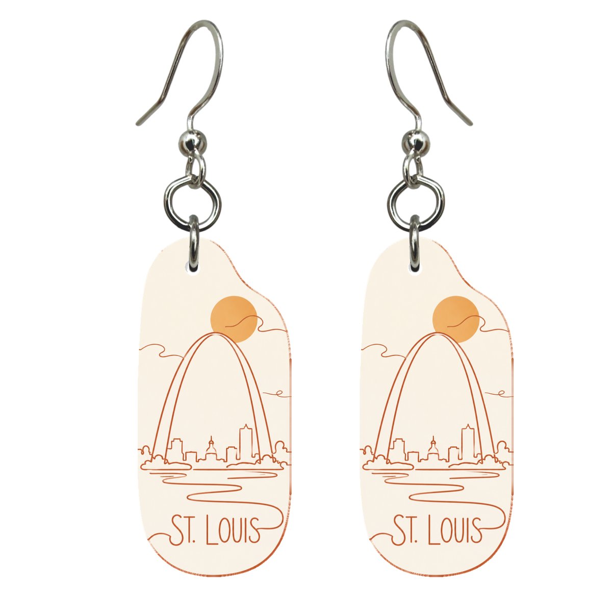 She's Choosing St. Louis Earrings | Continuous-Line Drawing | S1002