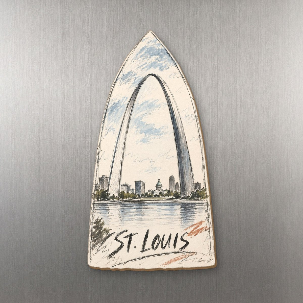 She's Choosing St. Louis Magnet | Loose Contour Sketch | S1003-M