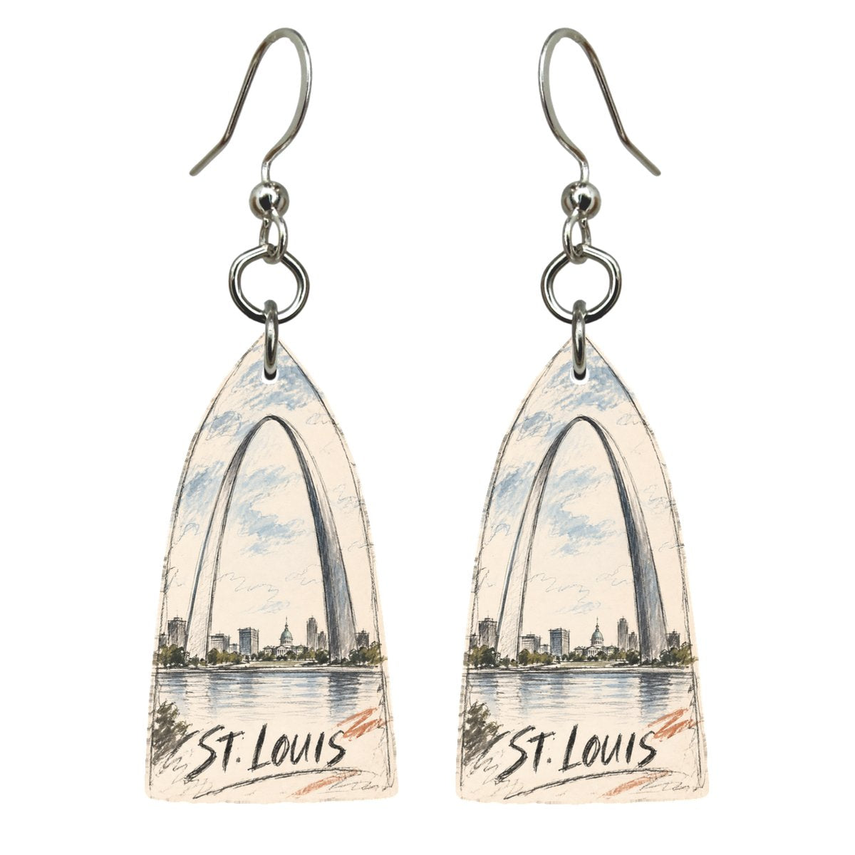 She's Choosing St. Louis Earrings | Loose Contour Sketch | S1003