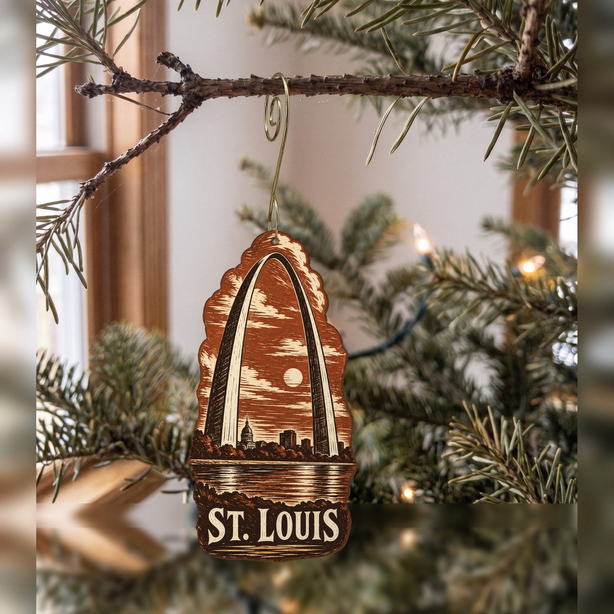 She's Choosing St. Louis Ornament | Woodcut | S1006-O