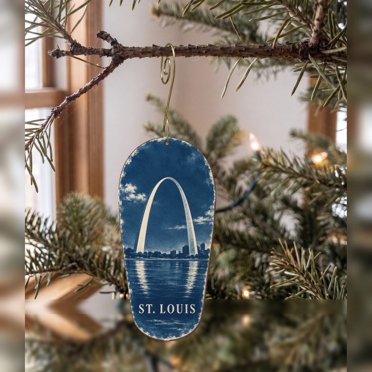 She's Choosing St. Louis Ornament | Cyanotype-Inspired | S1007-O