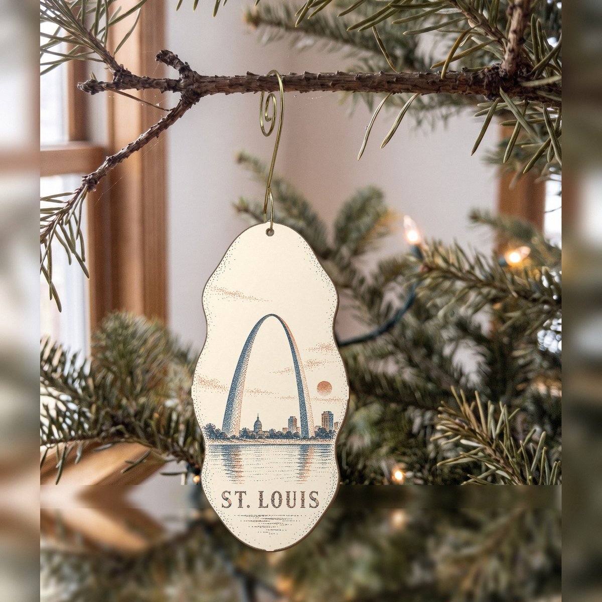 She's Choosing St. Louis Ornament | Sparse Pointillism | S1009-O
