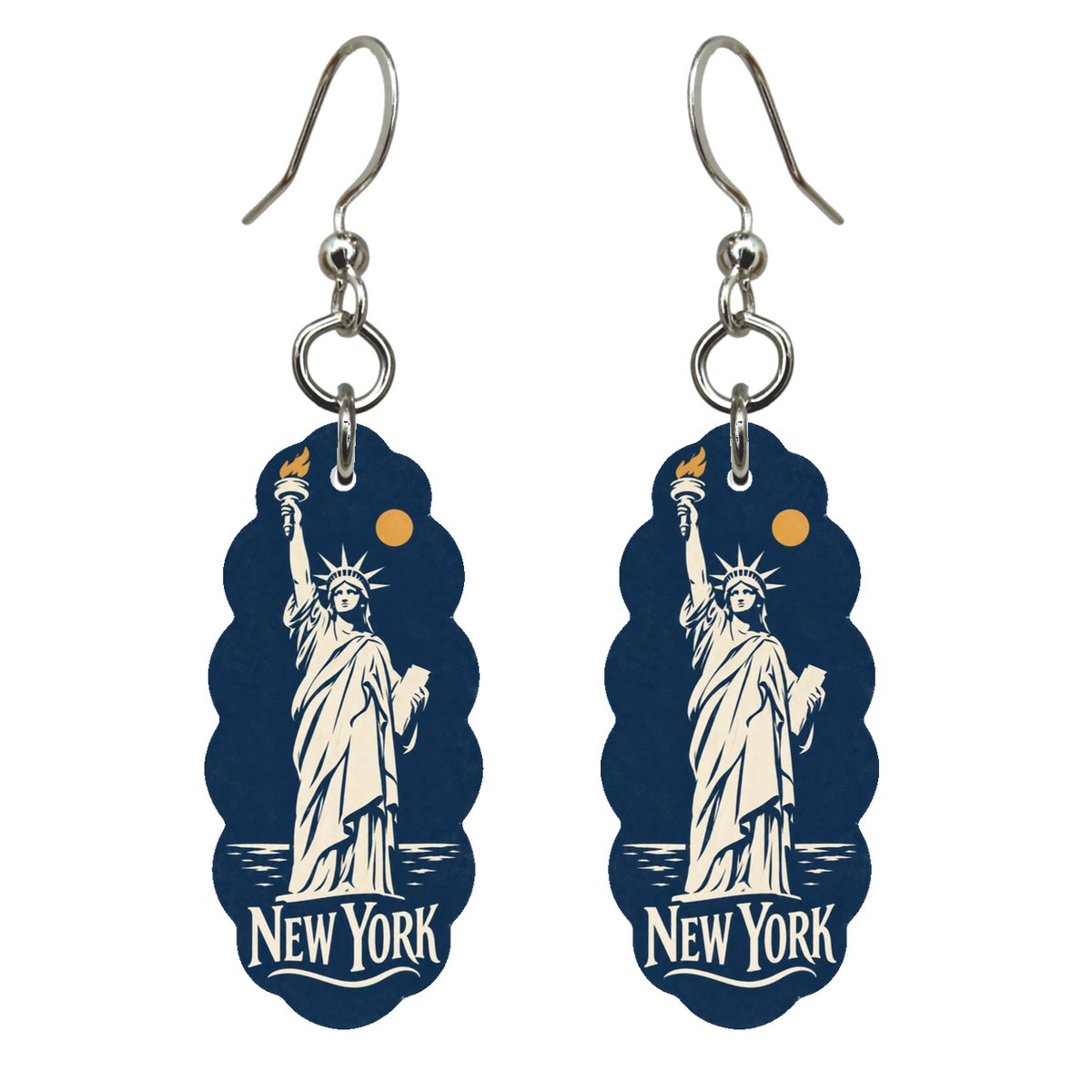 She's Choosing New York Earrings | Negative-Space Silhouette | S100
