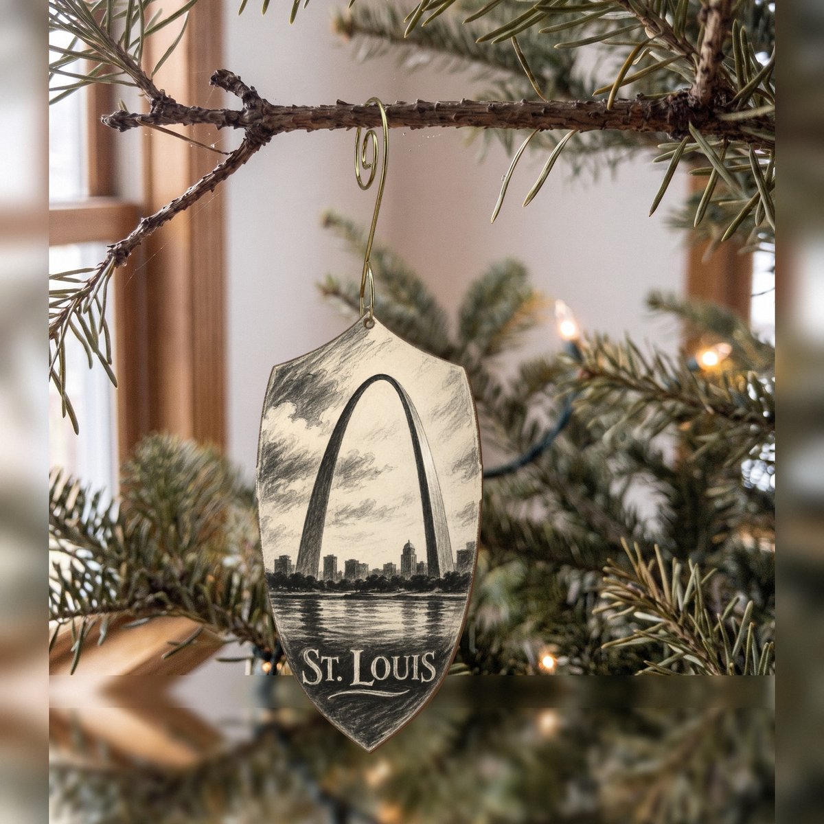 She's Choosing St. Louis Ornament | Charcoal Gesture | S1011-O