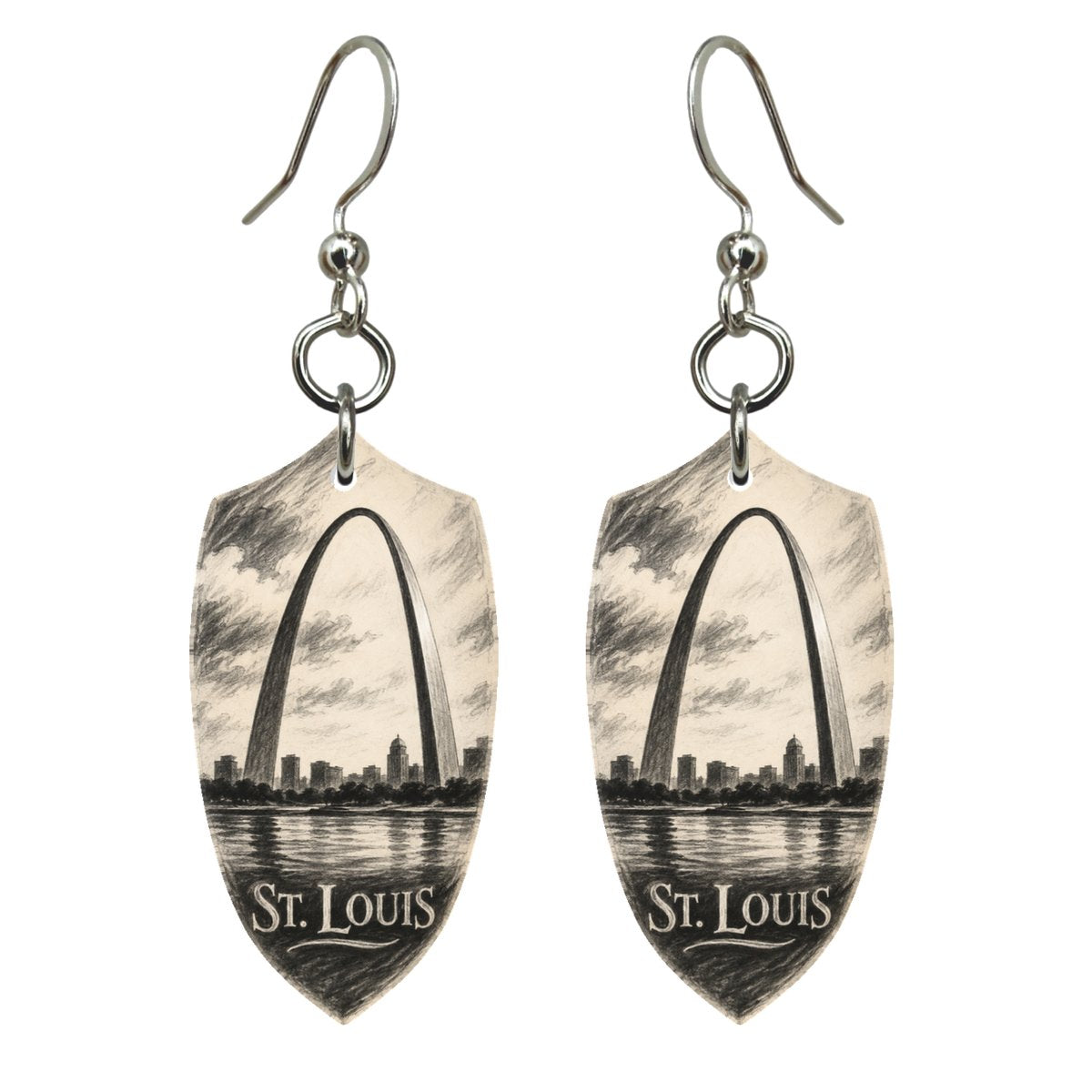 She's Choosing St. Louis Earrings | Charcoal Gesture | S1011