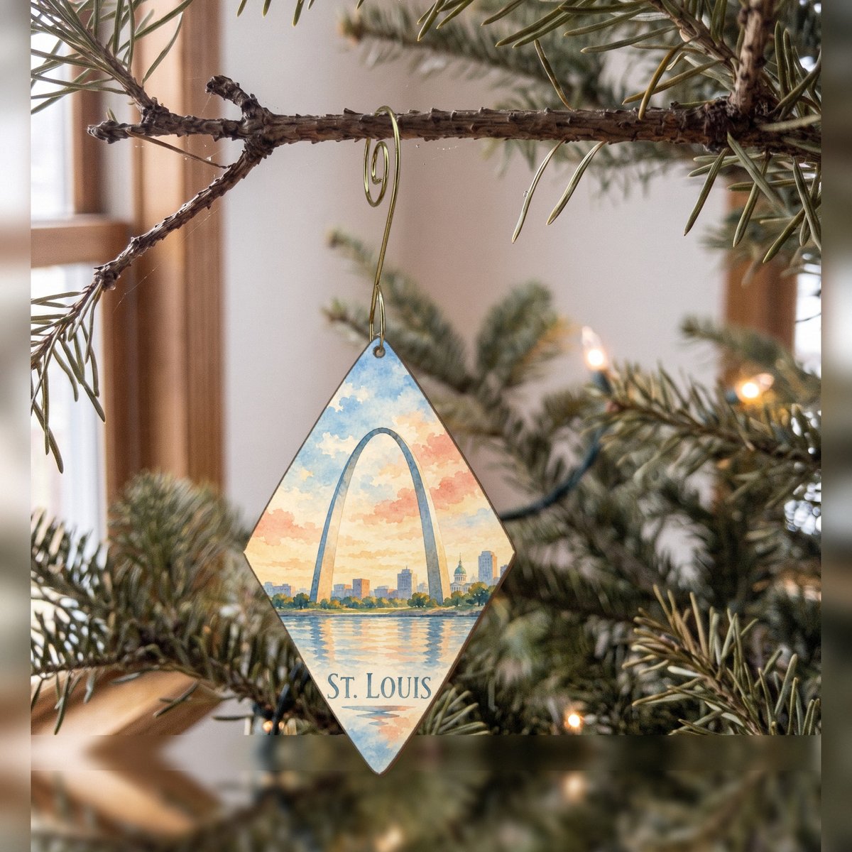 She's Choosing St. Louis Ornament | Restrained Watercolor | S1012-O