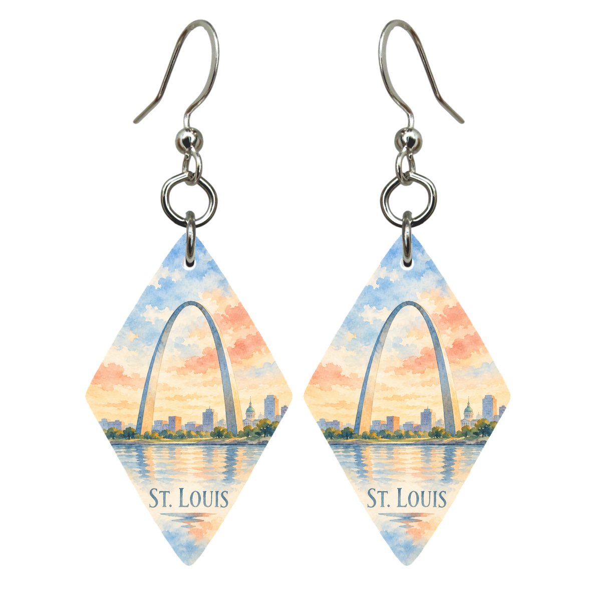 She's Choosing St. Louis Earrings | Restrained Watercolor | S1012
