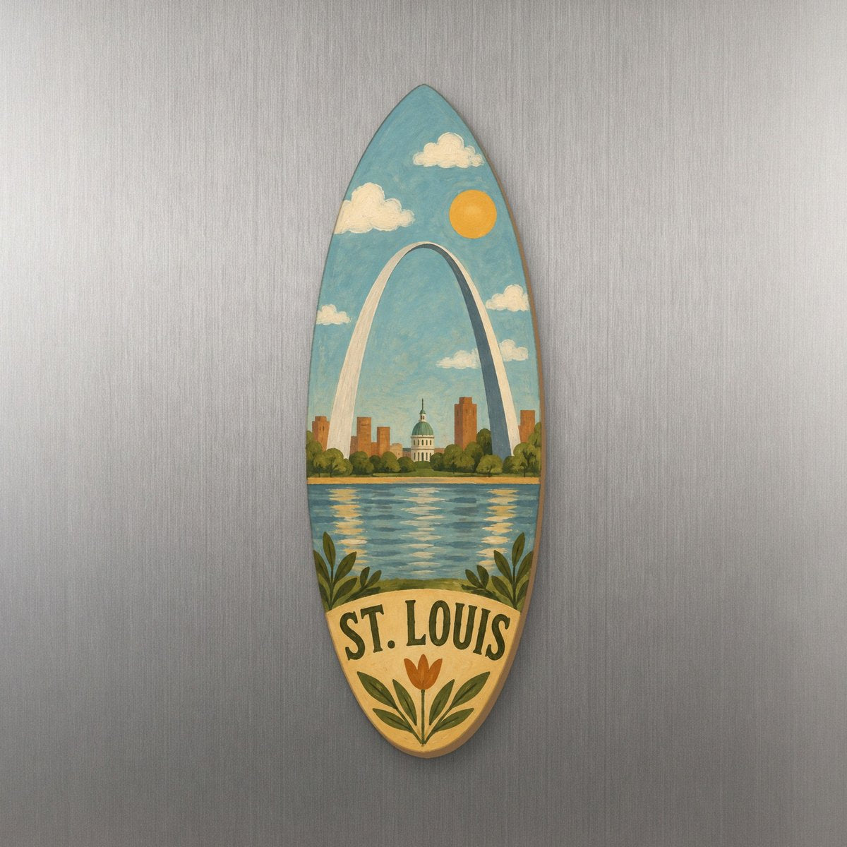She's Choosing St. Louis Magnet | Naive Folk Painting | S1014-M