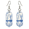 She's Choosing St. Louis Earrings | Blue-And-White Ceramic Illustration | S1015