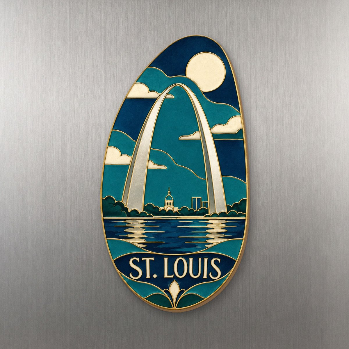 She's Choosing St. Louis Magnet | Cloisonné-Inspired Graphic | S1016-M