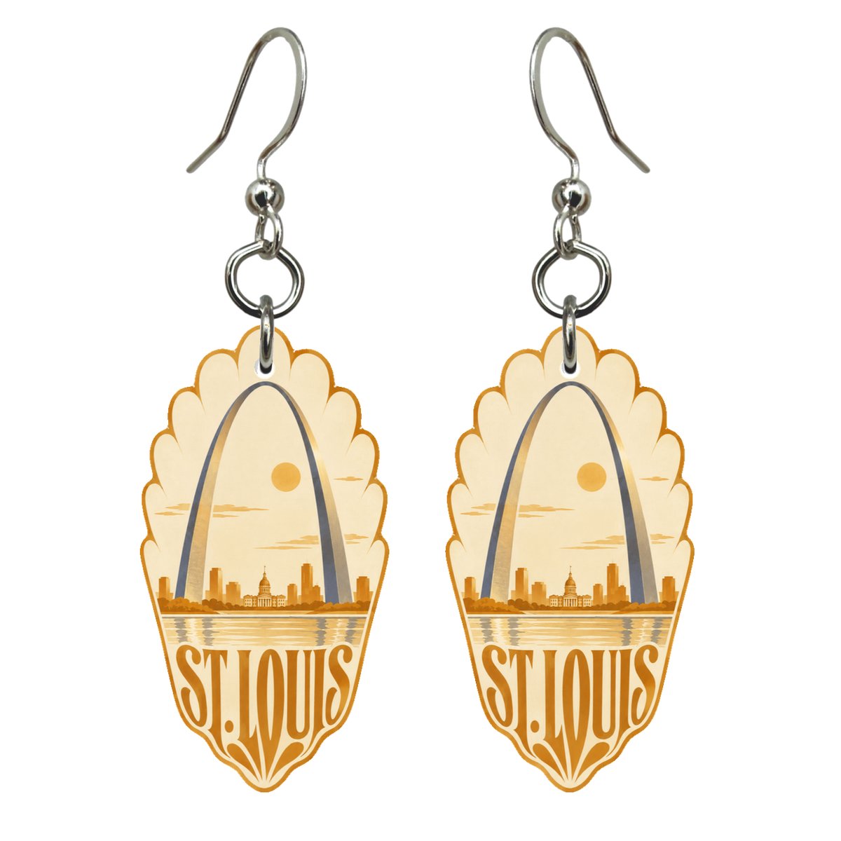 She's Choosing St. Louis Earrings | Typographic Illustration | S1017