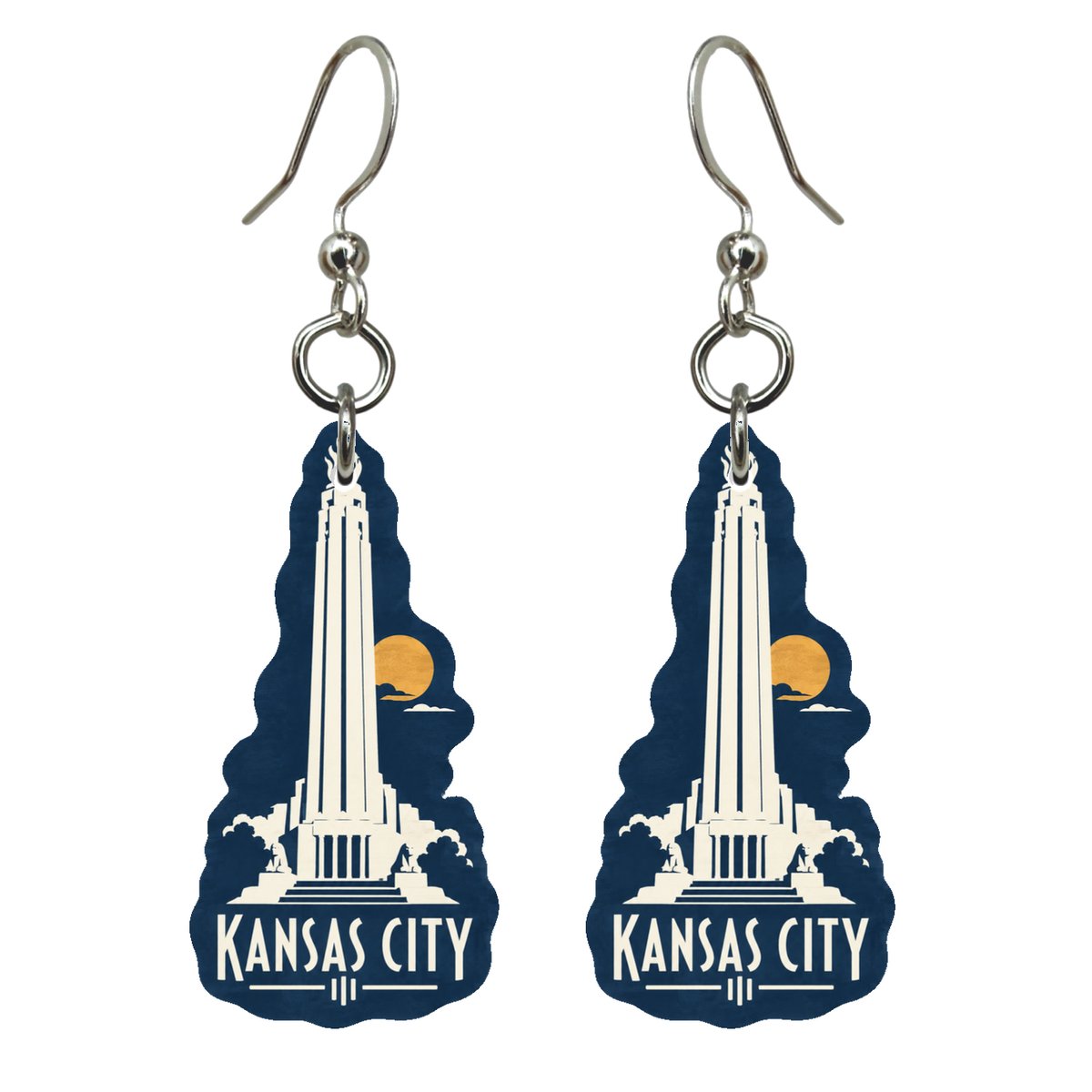 She's Choosing Kansas City Earrings | Negative-Space Silhouette | S1019