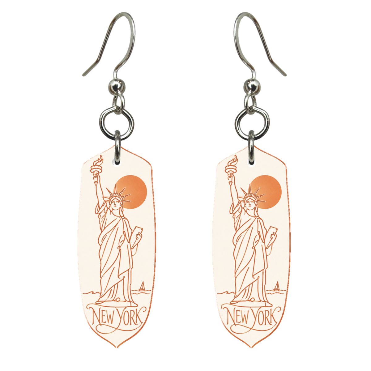 She's Choosing New York Earrings | Continuous-Line Drawing | S101