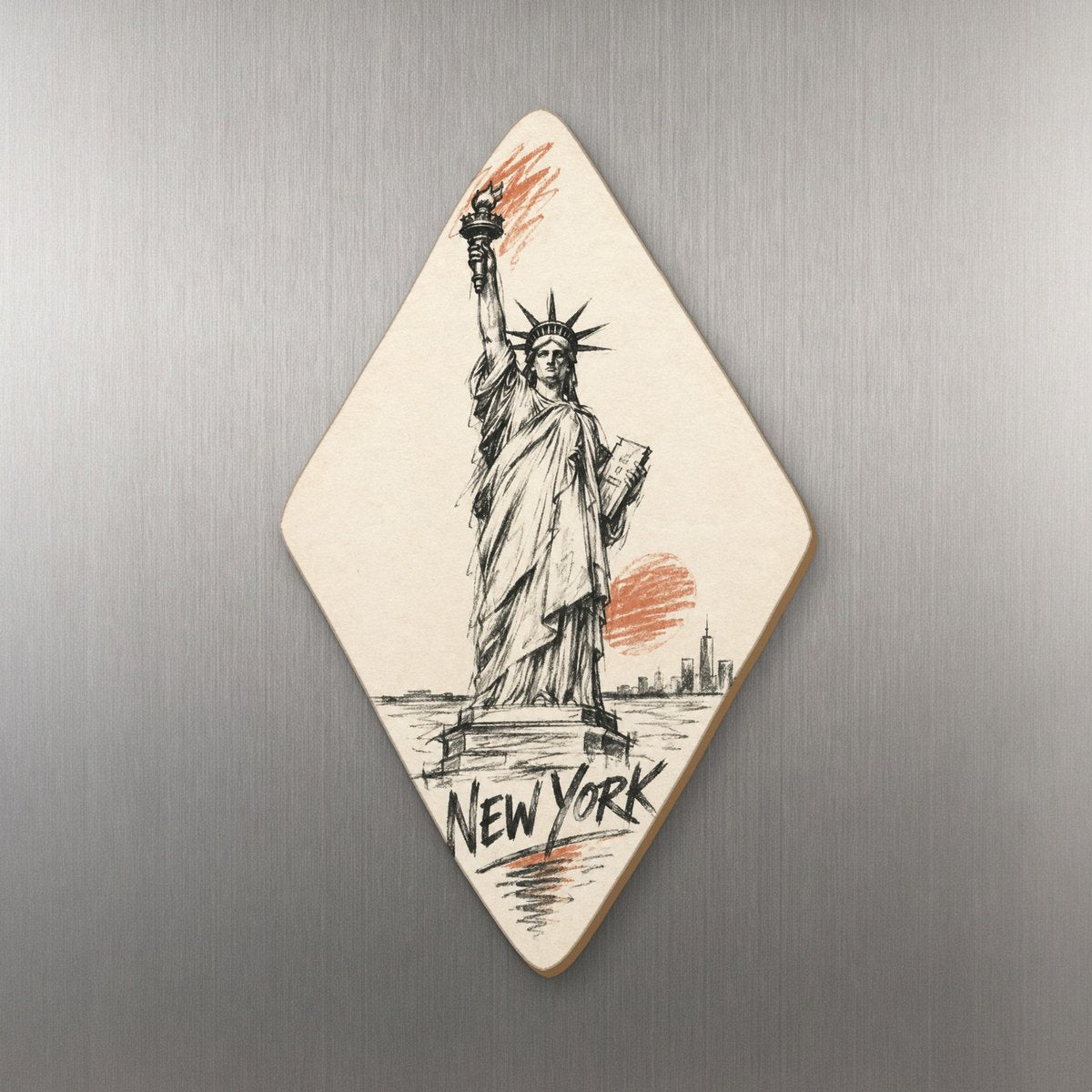 She's Choosing New York Magnet | Loose Contour Sketch | S102-M