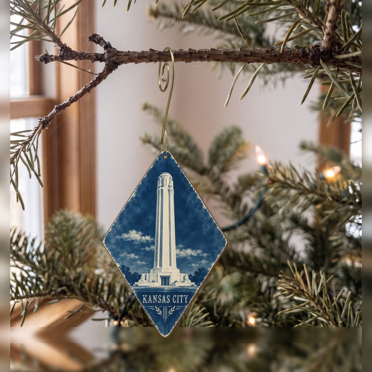 She's Choosing Kansas City Ornament | Cyanotype-Inspired | S1025-O