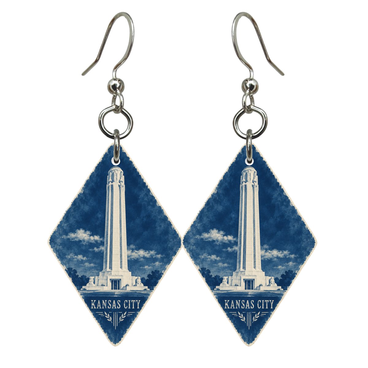 She's Choosing Kansas City Earrings | Cyanotype-Inspired | S1025