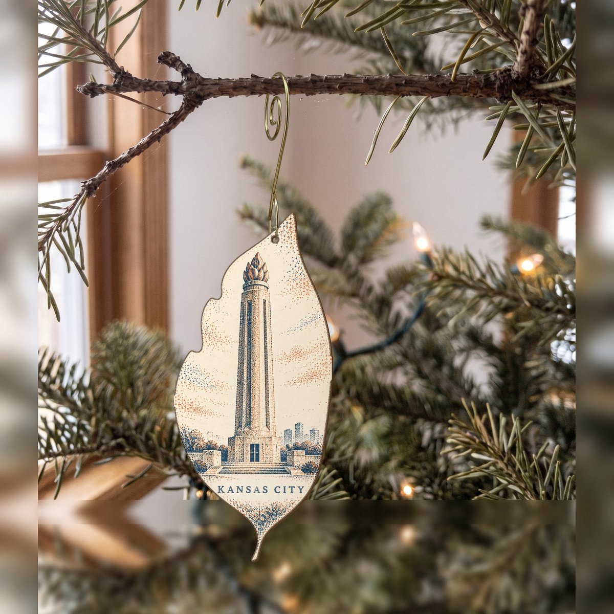 She's Choosing Kansas City Ornament | Sparse Pointillism | S1027-O