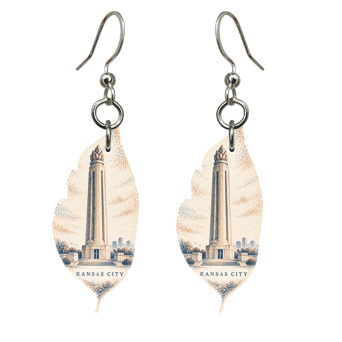 She's Choosing Kansas City Earrings | Sparse Pointillism | S1027