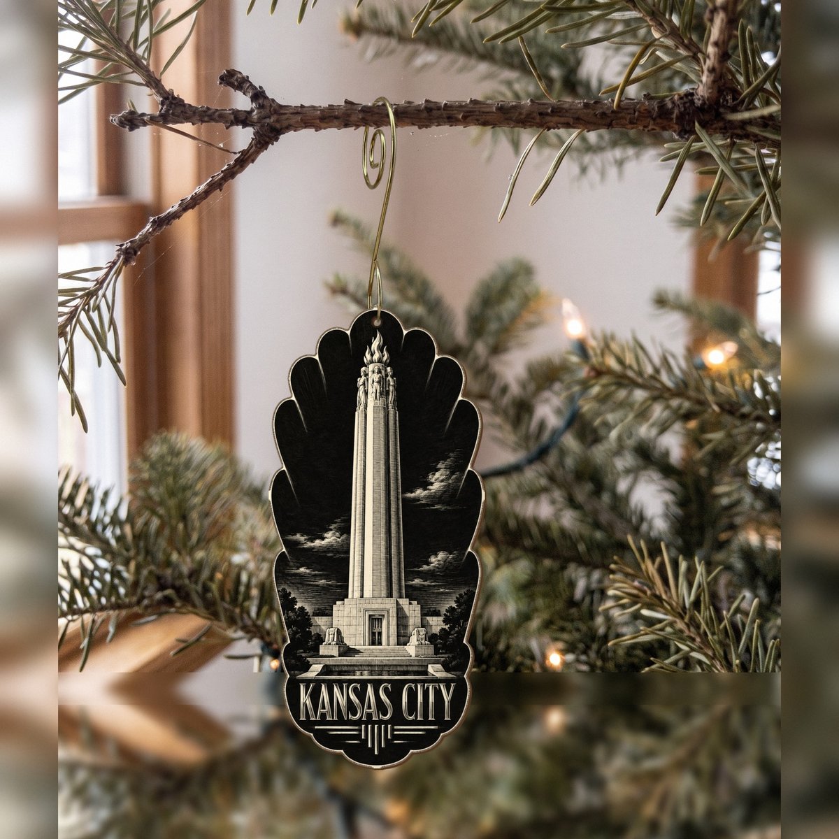 She's Choosing Kansas City Ornament | Scratchboard | S1028-O
