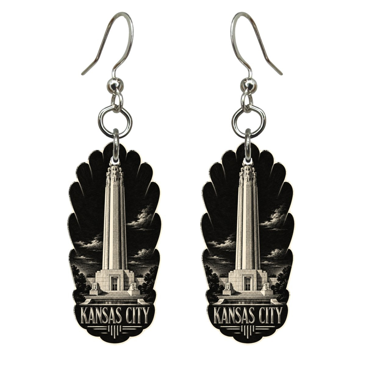 She's Choosing Kansas City Earrings | Scratchboard | S1028