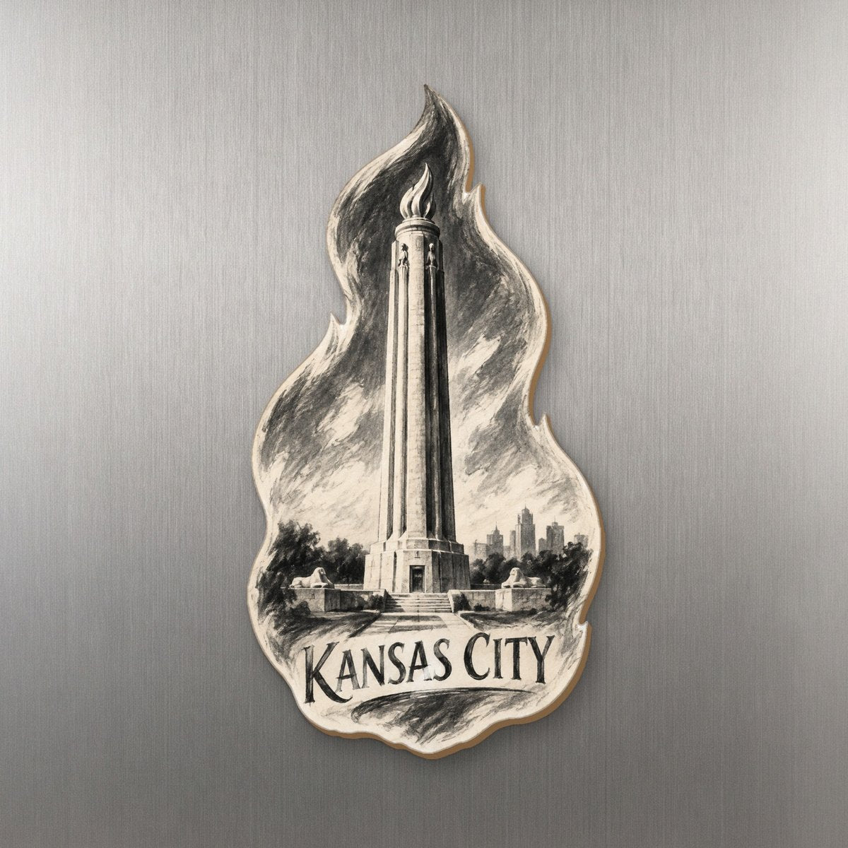 She's Choosing Kansas City Magnet | Charcoal Gesture | S1029-M