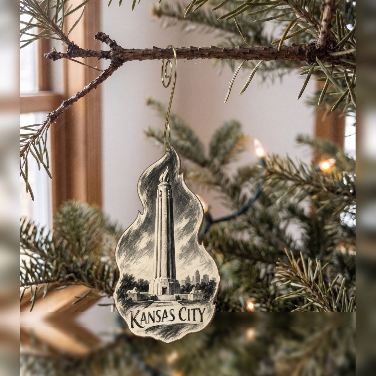 She's Choosing Kansas City Ornament | Charcoal Gesture | S1029-O